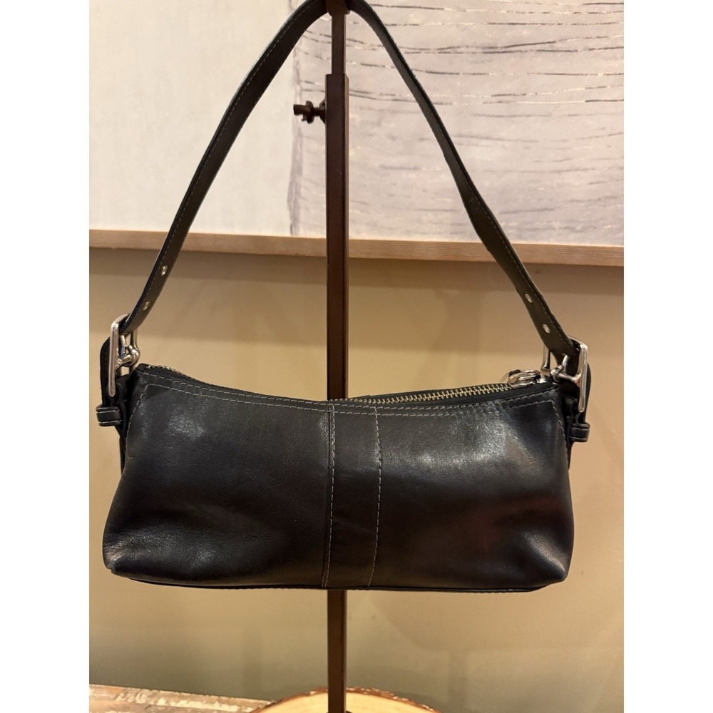 Coach Y2K Black Leather Hamptons Soho Demi Baguette Shoulder Bag Vintage # 7461 - Picture 5 of 12